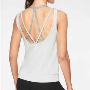Athleta Serenity V-Back Tank in Fog Grey